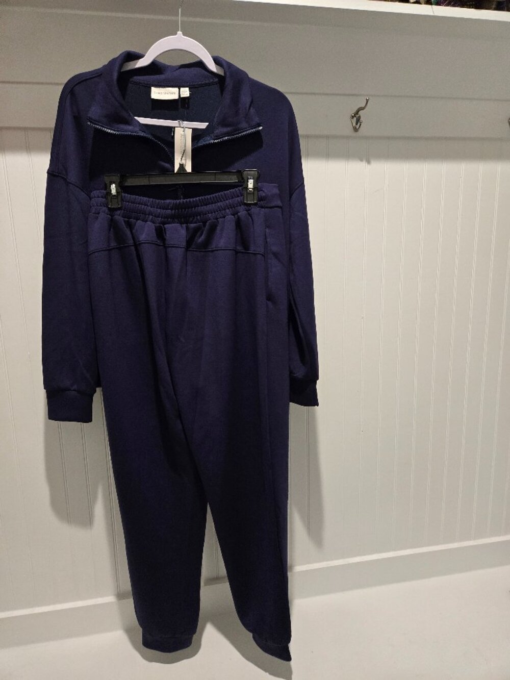 Como Vintage Peacoat Scuba Quarter Zip Jogger Lounge Set S/M - Picture 4 of 9